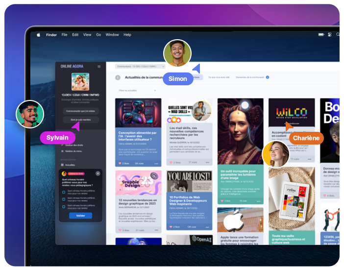 plateforme-collaborative-agora Illustration de la plateforme collaborative OnlineAgora