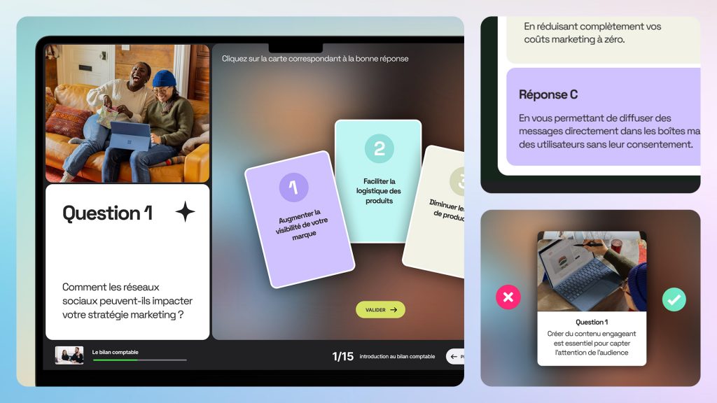 Générer des formations digital learning avec Fastformation
 des activités pédagogiques directement intégrés dans vos formations