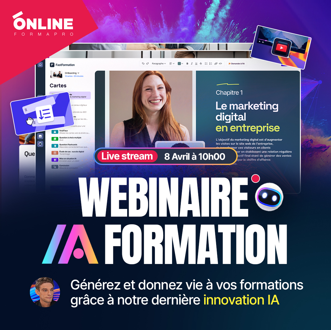 Webinaire IA/Formation : Générez et donnez vie à vos formations grâce à l’IA
