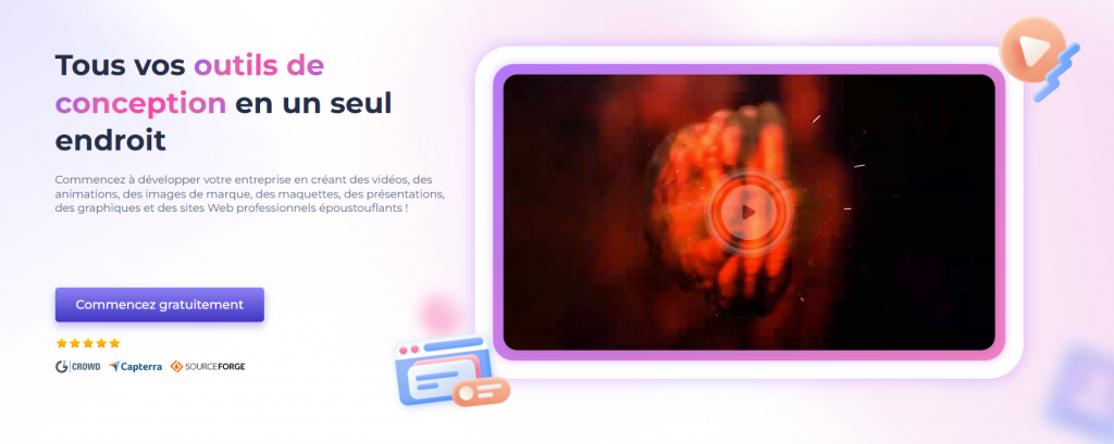 Sur cette capture d'écran du site de l'outil Renderforest, on poeut voir une description de l'utilisation de l'outil IA.