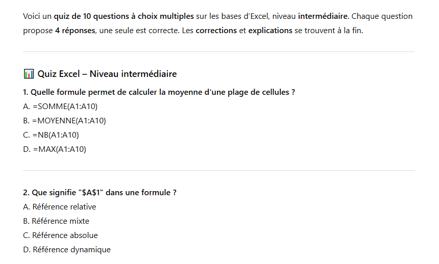 Exemple de l'explication donnée par le mode Etudier de ChatGPT
