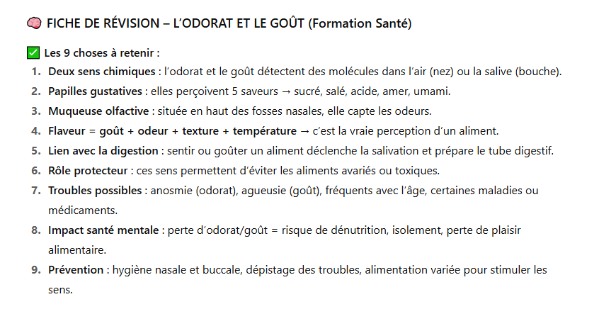 Une présentation de la fiche de révision proposée par le mode Etudier de ChatGPT